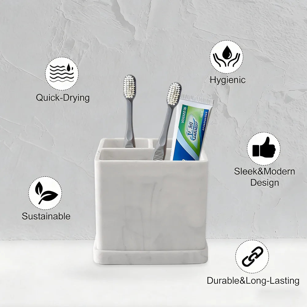 Multifunctional Desktop Storage Toothbrush Storage Box Toiletries Storage Tray Silicone Bathroom Toothbrush Holder Makeup Brush