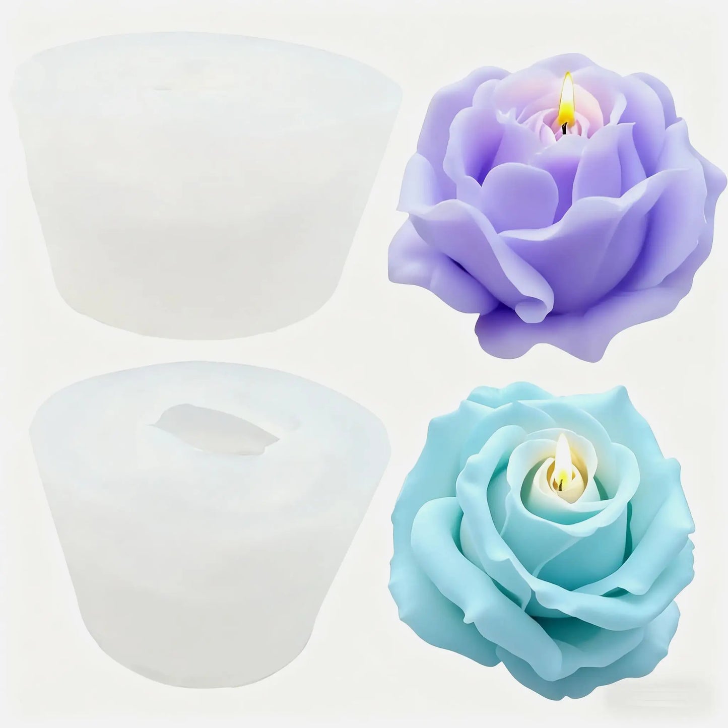 1 Piece 3D Elegant Rose Silicone Mold - Reusable Flexible Mold for Candles, Resin Art, Handmade Soap and Clay Making, Delicate Petal Design, Home Decoration, Valentine's Day Gift, Floral Shapes, Special Gift for Craft Enthusi