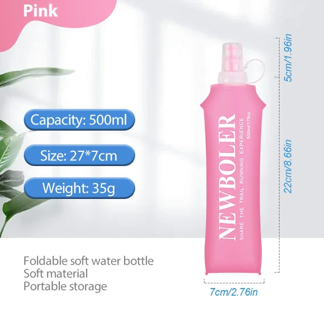 NEWBOLER 150/250/300/500ml Water Bottle TPU Folding Soft Flask Outdoor Sport Running Camping Hiking Travel Portable Water Bottle