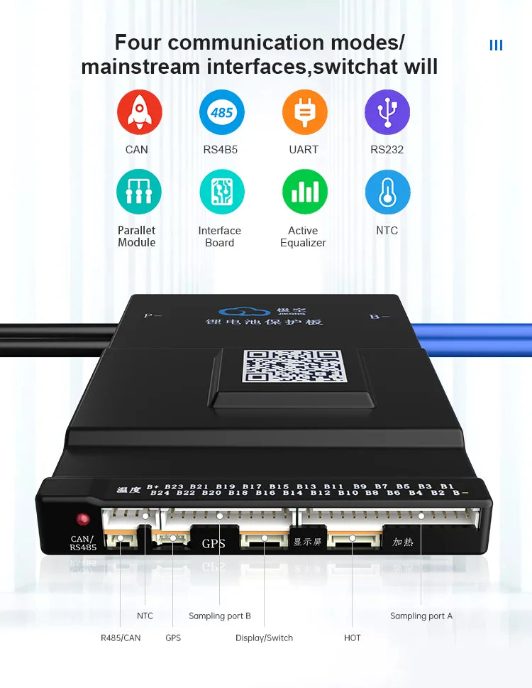 JK BMS 60A 100A 150A 200A 300A Active Balance Bms 4S 8S 16S 20S 24S JIKONG Smart Bms 12V 24V 48V 72V Lifepo4 Li-Ion Lto Battery