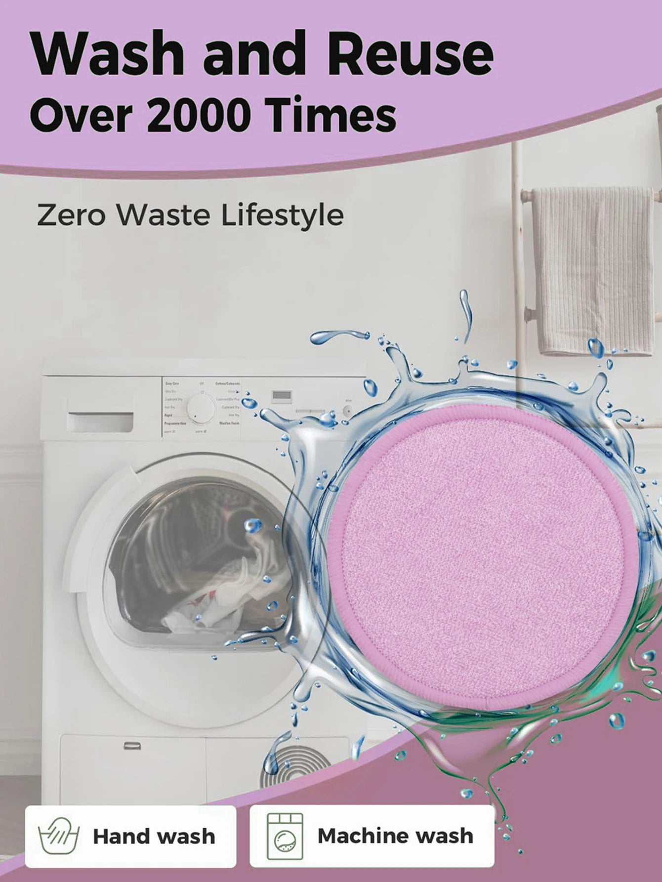 Double Round Makeup Remover Pads 20Pcs + Cleaning Mesh Bag, Machine Washable, Reusable, Suitable for All Skin Types