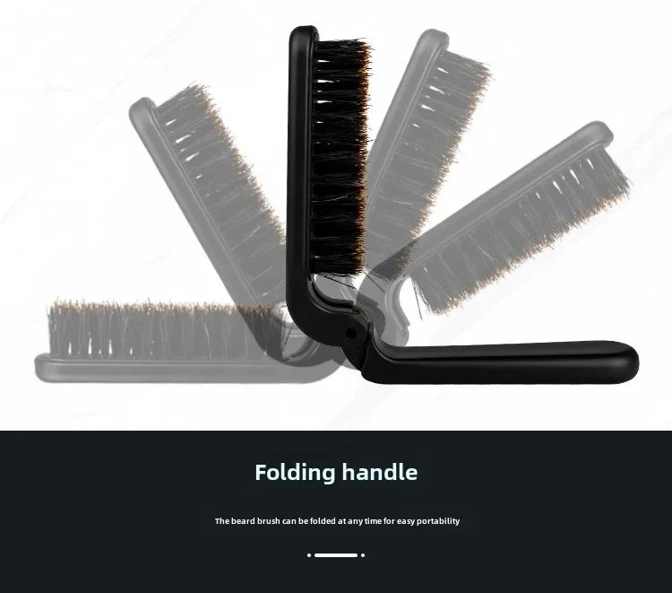 1PCS Soft Boar Bristle Beard Brush Hairdressing Hair Styling Comb For Beard Men's Shaving Brush Fold Beard And Mustache Brush