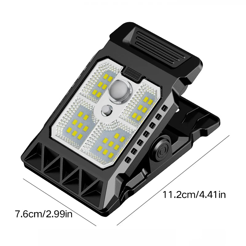 Outdoor Solar Light Clamp On Motion Sensor Lights Waterproof Work Light 3 Light Modes Camping Lamp Fence Walls Garage Led Lamps