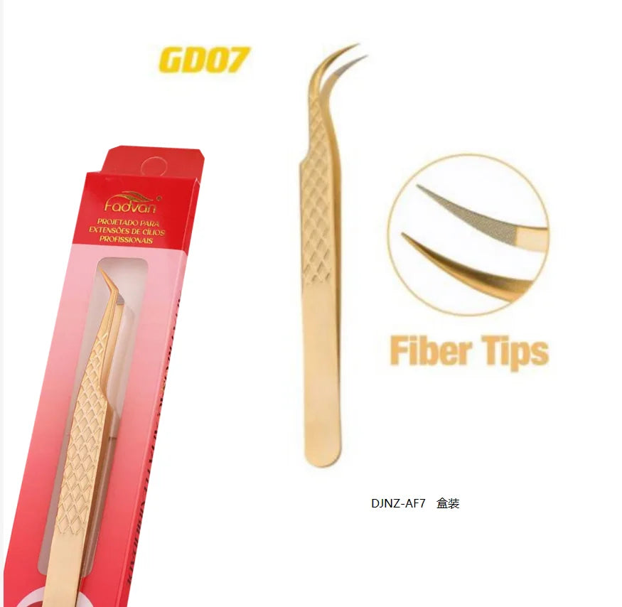 FADVAN High-precision Fiber Tip Tweezer for Eyelash Extensions Stainless Steel Antistatic Straight Tools with Boxed
