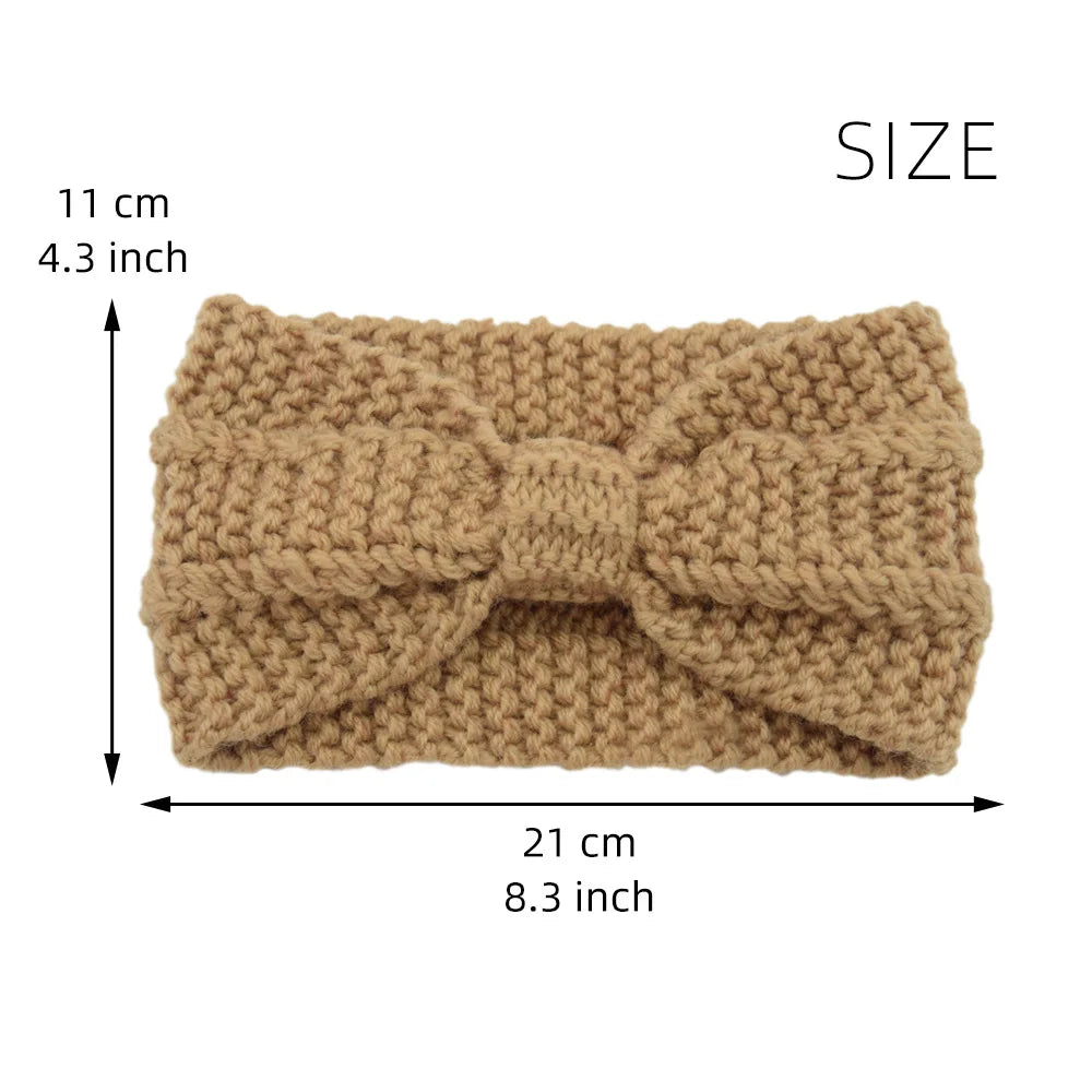 1 Piece Winter Headband Cross Knit Chunky Headbands Elastic Crochet Turban Ear Warmer Headwraps for Women Girls Hair Accessories