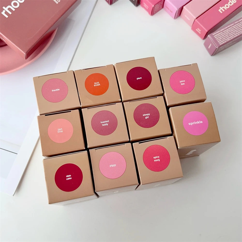 Rhode New Lip Stick Lip GlossesPocket Blush Lip Cheek Hydrating Glazing Mist Natural Rouge Powder Blush Cream Cheek Makeup Bag