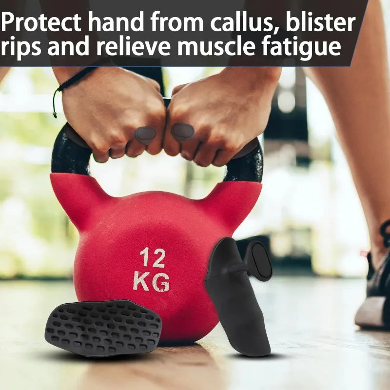 1 Pair Anti-Slip Grips for Weight Lifting Pull-Ups Gym Training Unisex Ergonomic Rubber Hand Protector Strengthener Handle Glove