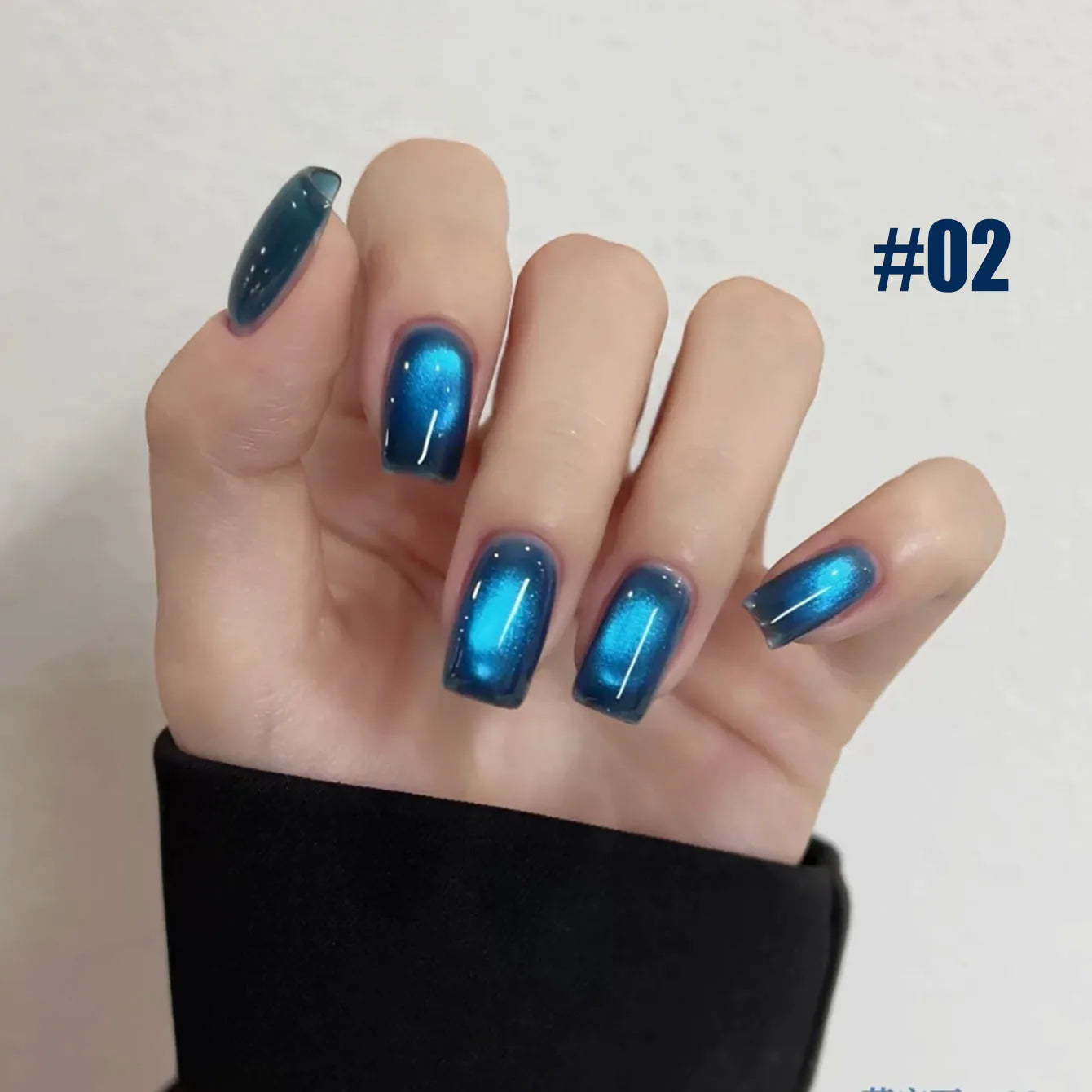 MIANEL 2026 Blue Moon Cat Eye Nail Gel Vibrant Sparkling Blue Glass Bead Effect Skin-Flattering Trendy Cat Eye Nail Art Manicure