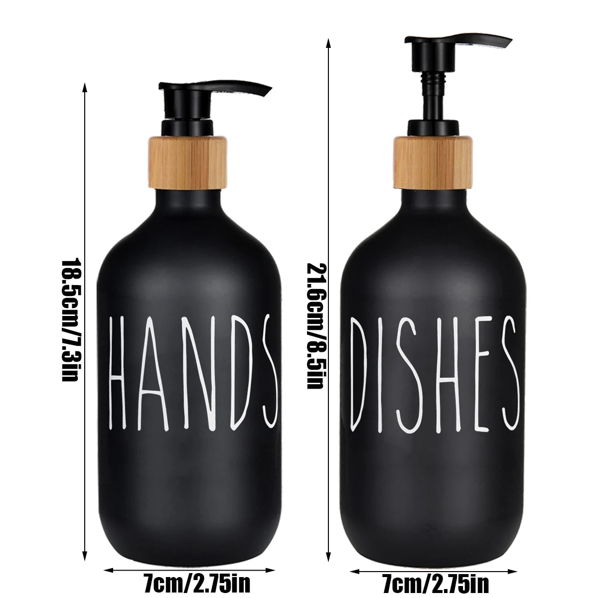 Matte Black Soap Dispenser Bottle Hand Soap Dish Liquid Container Refillable Empty Bottle Printed Kitchen Sink Soap Pump Bottle