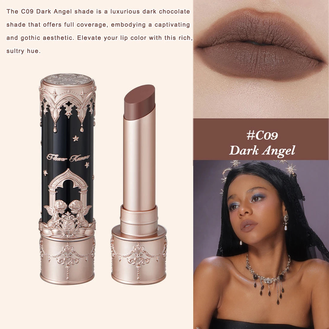 Flower Knows Little Angel Collection Lipstick Velvet Matte Waterproof Long Lasting Lip Gloss Makeup Moisturizing Soft Texture