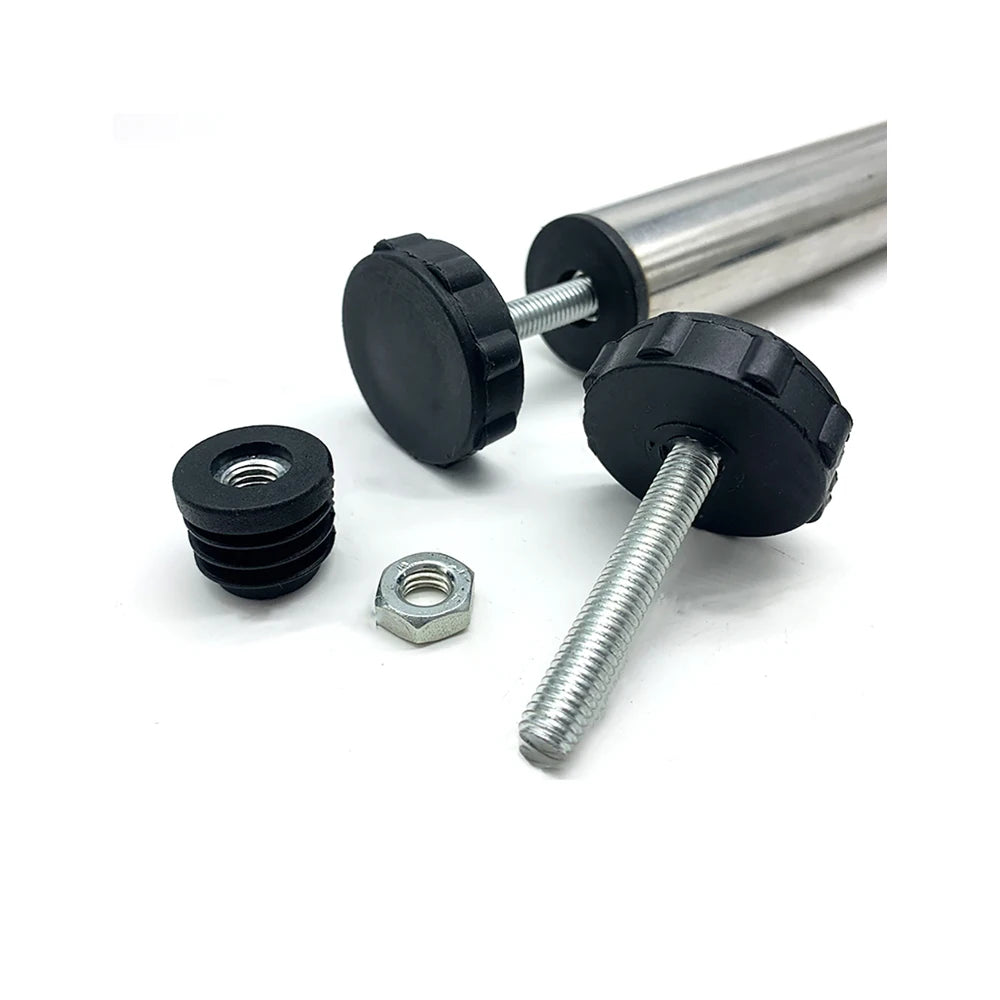 1-10Pcs Table Leg Plug With Nut and Adjustable Feet M8/M0x50/100mm Black Square/Round Furniture Rack Height Adjustable Foot Cup