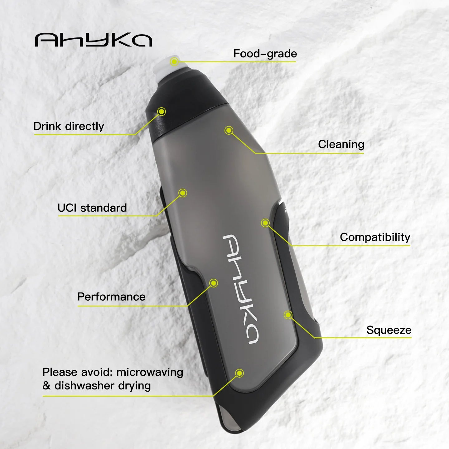 AhyKa Bicycle 600ml Aerodynamic Water Bottle Bracket Set Bike Water Bottle MTB Road Bike Frame Down Tube Riding Water Kettle