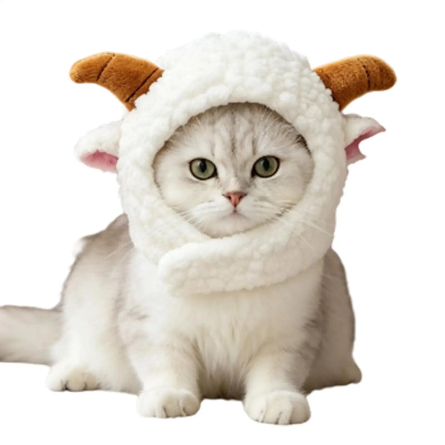 Cute sheep Hooded Pet Cat Dog Accessories Cosplay Cat Hat Winter Lovely New Year Puppy Headgear Soft Velvet Pets Supplies
