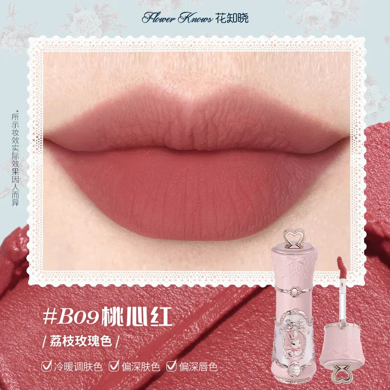 Flower Knows Knight Unicorn Glazed Lipstick: High Pigment Long-Lasting Non-Stick Lip Gloss for Makeup Enthusiasts