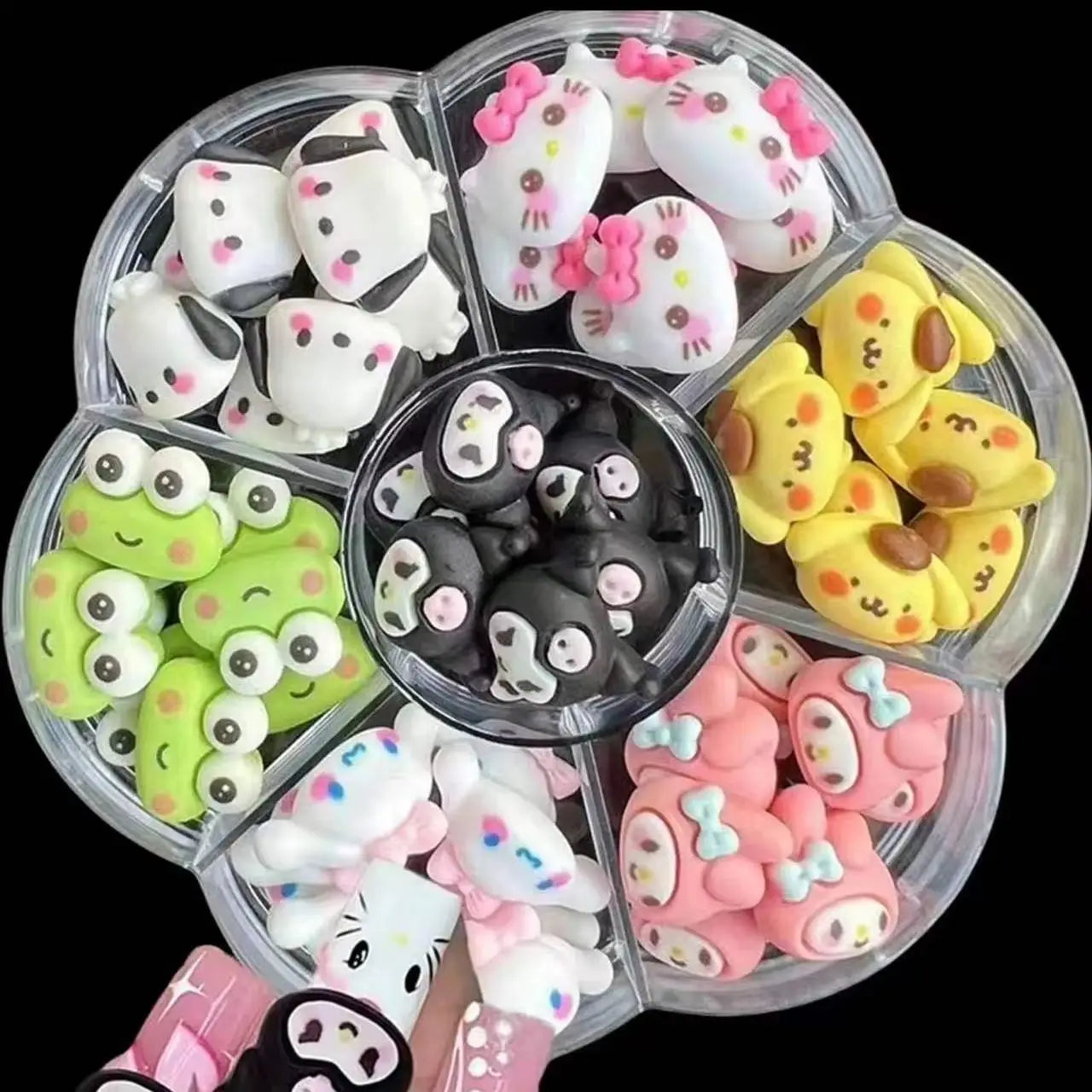 50Pcs Leopard Print Hello Kitty Nail Charms 3D Resin Cartoon Kitty Nail Parts DIY Manicure Decor Accessories