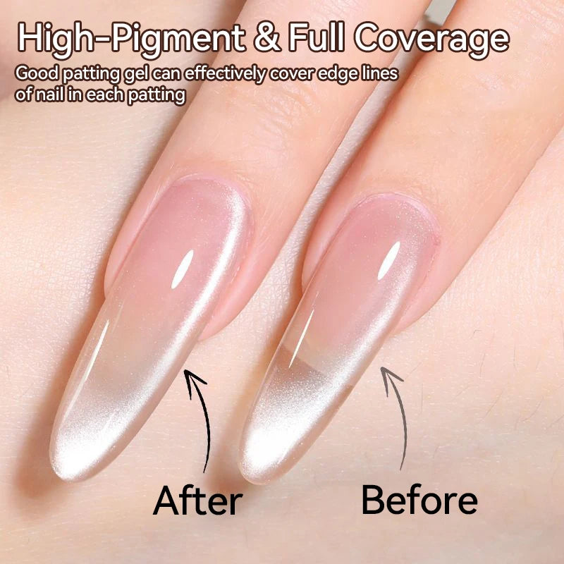 UR SUGAR 1/2Pcs White Pat Painting Gel Nail Polish 4 In 1 Gradient French Cover Edge Lines Nail Stamping Pattern Nail Diy Pattin