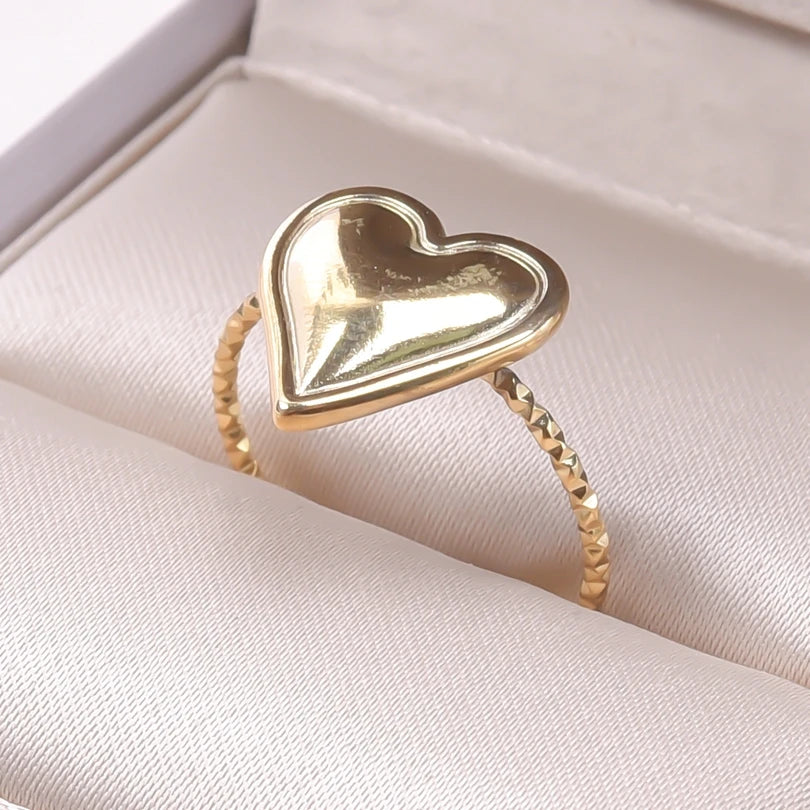 6pcs/lot Wholesale Various Chunky Rings Real Gold Plated Love Abstract DIY Shell Star Sun Bat Shaped Rings Women Jewelry Gifts