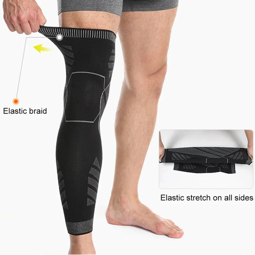 BraceTop 1 PC Full Leg Sleeves Long Compression Leg Sleeve Knee Sleeves Protect Leg, for Man Women Basketball, Arthritis Cycling