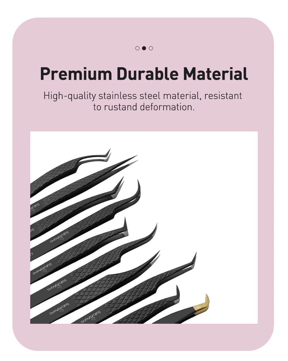 SAKURAHANA High-end Eyelash Tweezers Black Fiber Tip For Lash Extensions Mega Volume Mink Lashes Tool Straight Head Curved Tip