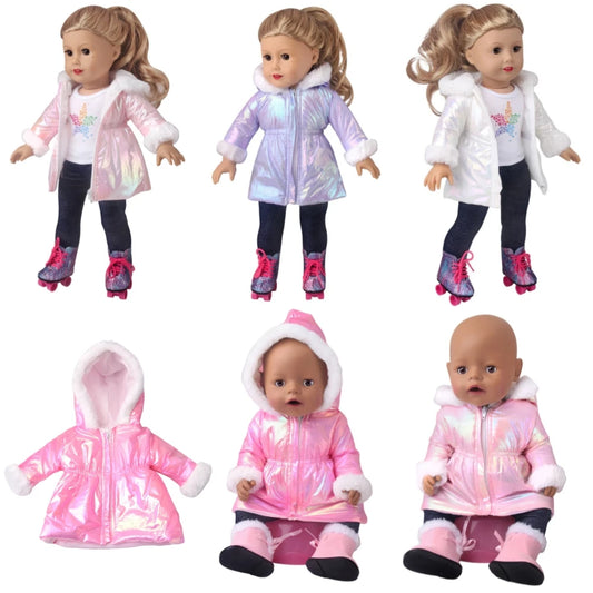 Winter Doll Clothing 43cm Newborn Doll down Jacket Suitable for 14-18 Inch Newborn Doll 1pc Coat Christmas Birthday Gift