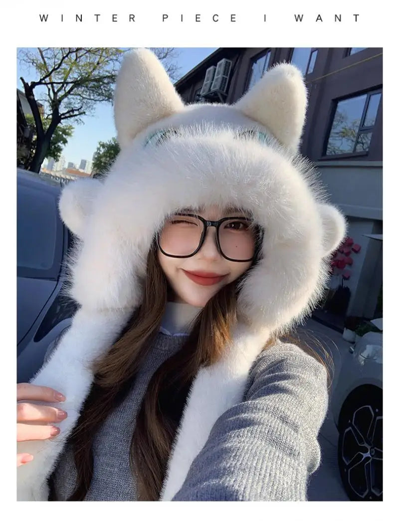 Anime Toothless Creative Hats Winter Warm Plush Hat Comfort Ear Protection Fashion Cute Accessories Cosplay Birthday Gift