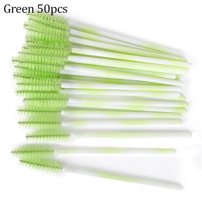 50pcs Eyelash Brushes Reusable Mascara Wands Applicator Spoolers for False EyeLashes Extension Women Lashes Cosmetic Supplies