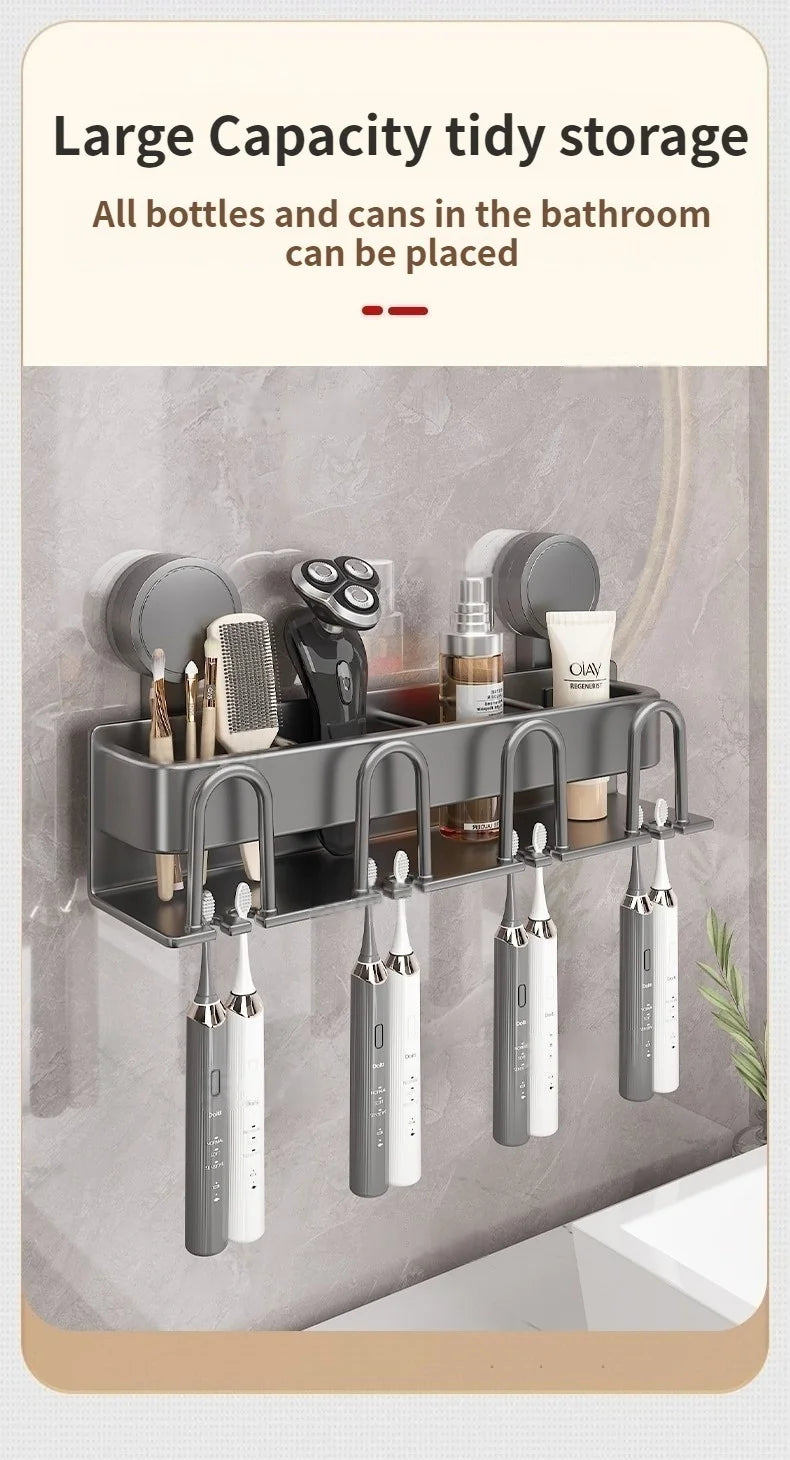 No Need To Drill Suction Cup A Wall-Mounted Electric Toothbrush Holder With a Cup For The Bathroom