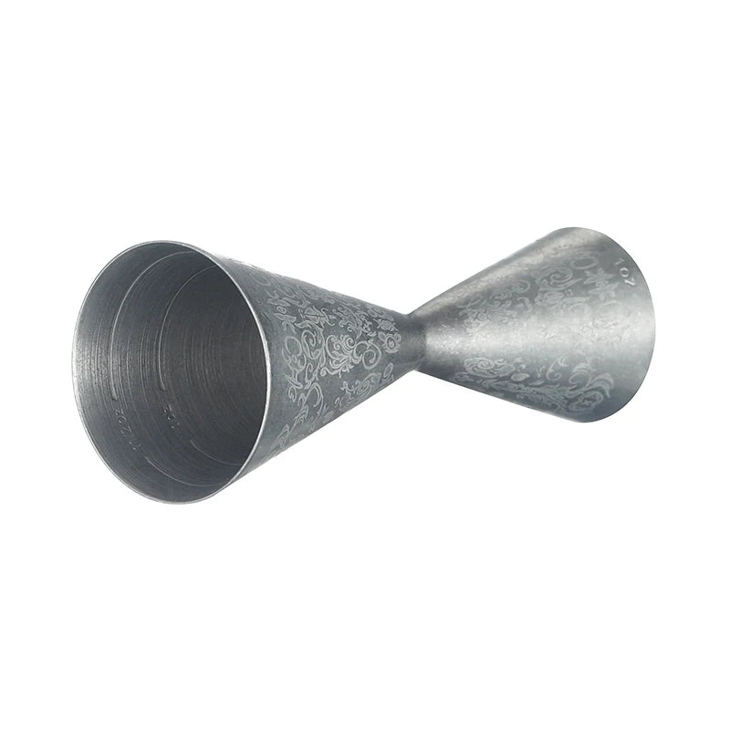 Integrated-Style Jigger Double Cocktail Jigger Bar Measure with Etched Pattern Bar Tools