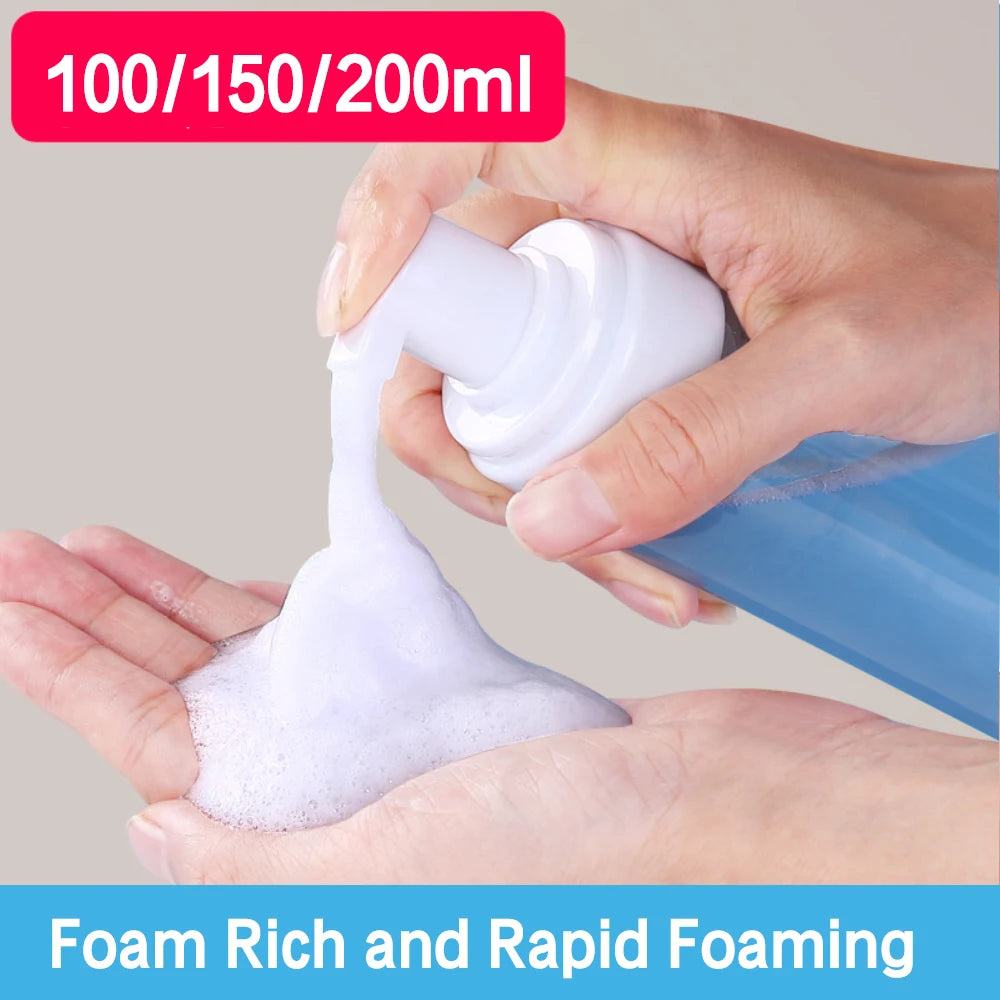 100/150/200ml Plastic Foam Pump Bottle Empty Face Eyelashes Cosmetic Bottle Cleaner Soap Dispenser Foam Bottle