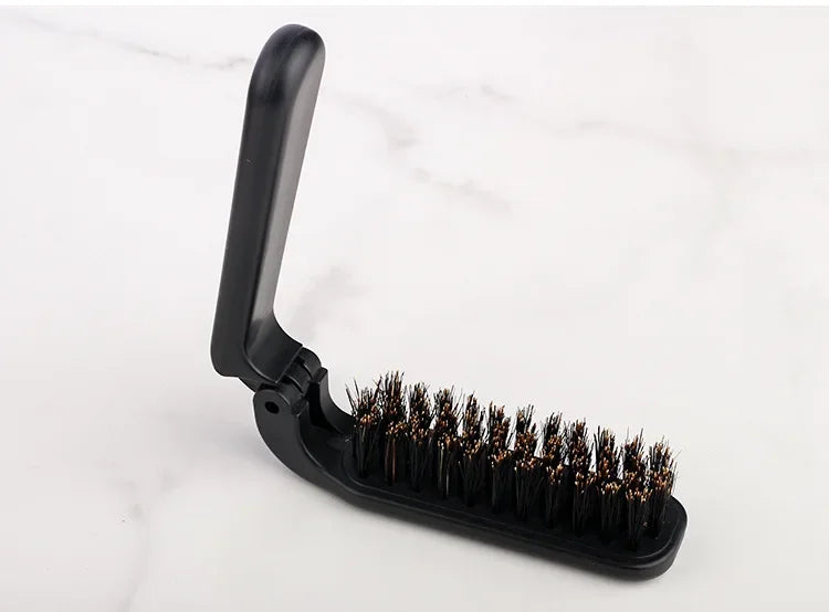 1PCS Soft Boar Bristle Beard Brush Hairdressing Hair Styling Comb For Beard Men's Shaving Brush Fold Beard And Mustache Brush
