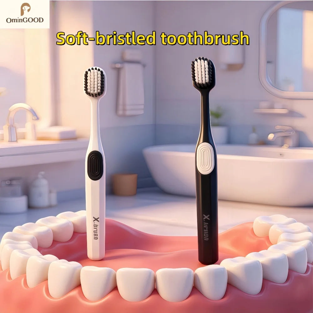 2-12PCS Soft Toothbrush Deep Cleaning Oral Hygiene Silicone Bristles Toothbrush Gentle For Gums Ultra Fine Adult Dental Brush