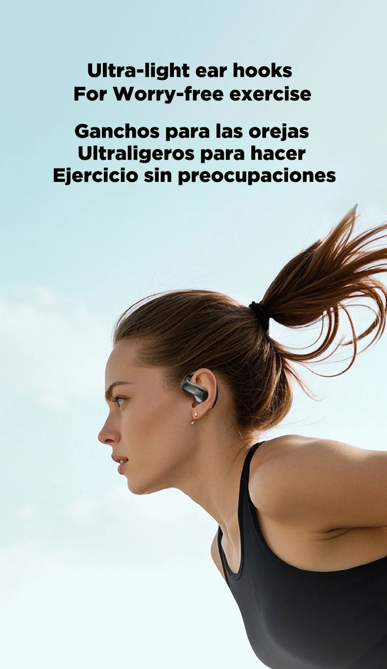 HTC Original NE19 AI Translate Bluetooth Earphones OWS Open Ear Business Travel Wireless Headphones Music Stereo Sound Earbuds