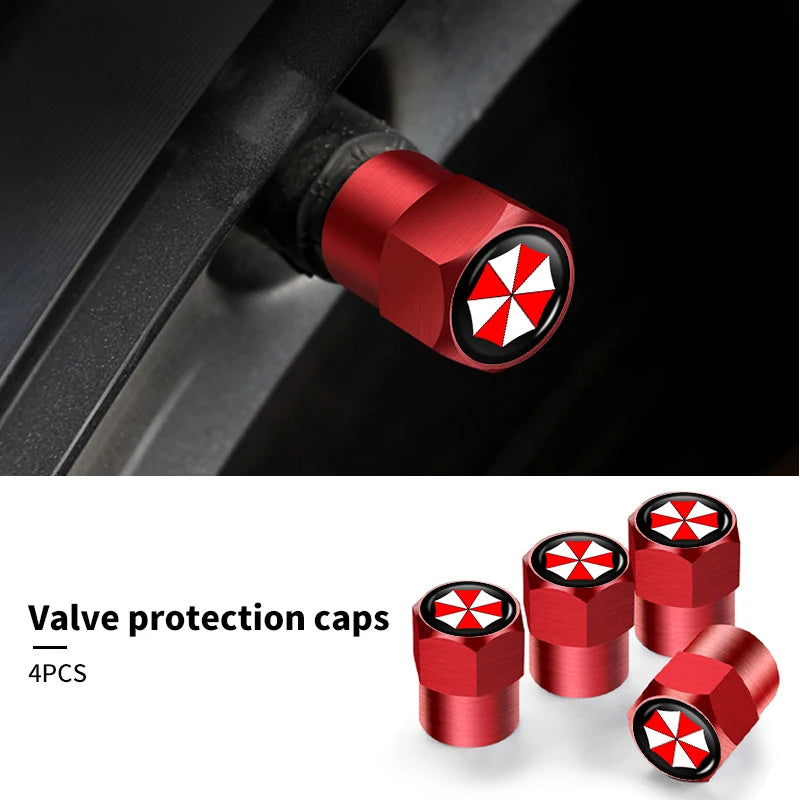 4Pcs Car Tire Valve Stems Cap Aluminum Tyre Wheel Stem Air Valve Cover Airdust For Umbrella