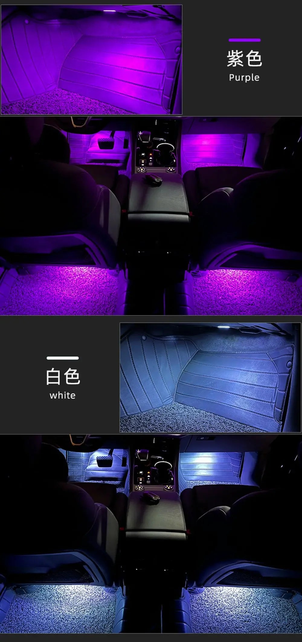 For Audi A1 A3 8P A4 B5 B6 Q5 A6 A5 LED Car Footwell Lamps Touch Sensing Atmosphere Lights Auto Interior Decoration Accessories