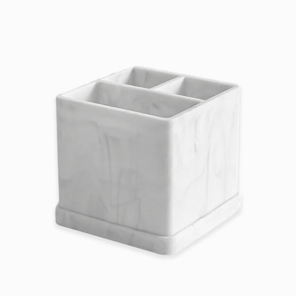 Multifunctional Desktop Storage Toothbrush Storage Box Toiletries Storage Tray Silicone Bathroom Toothbrush Holder Makeup Brush