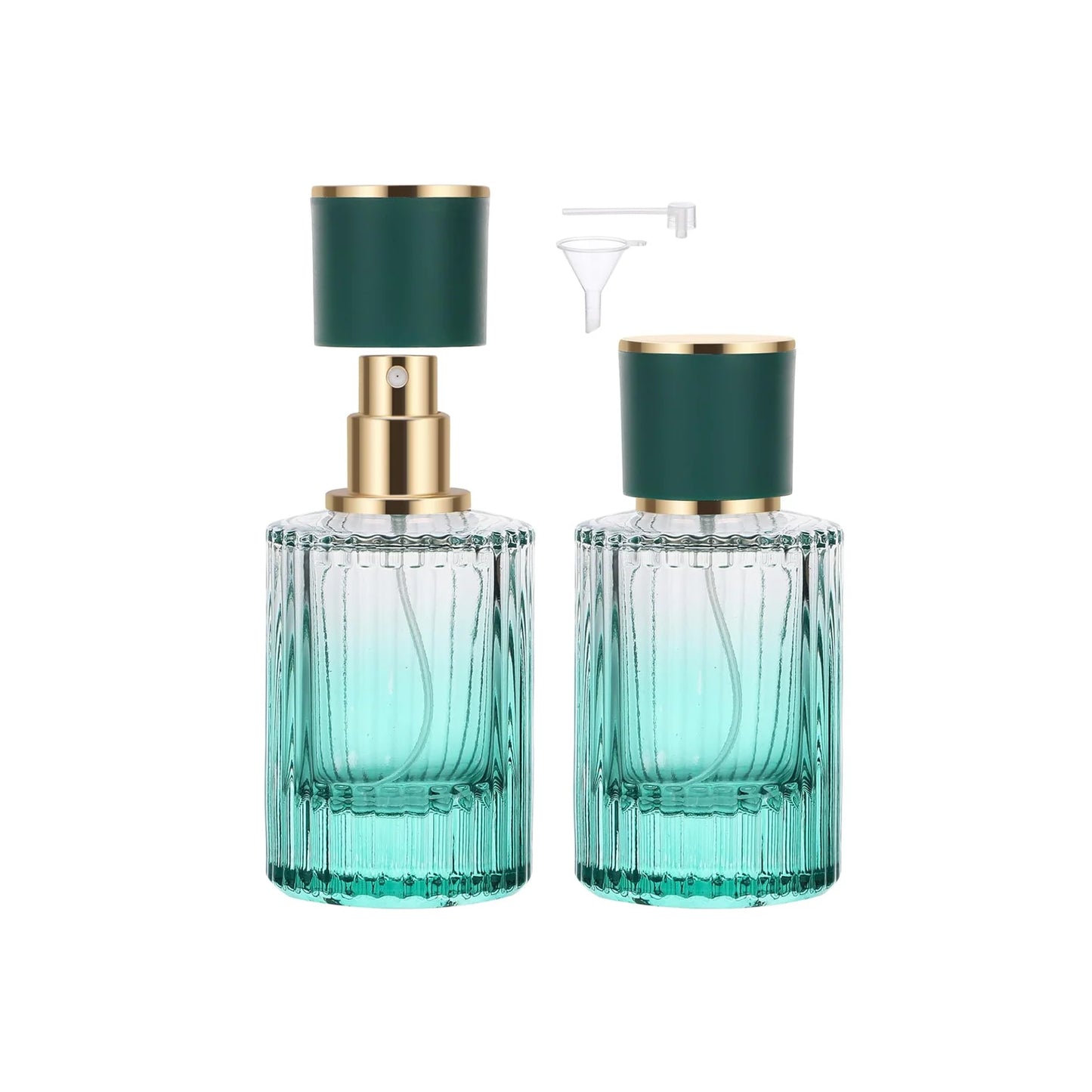 2 Pieces of 30ml Refillable Glass Perfume Travel Bottles with Spray Applicator, Empty Refillable Travel Bottles for Perfume Spray, Essential Oil Perfume Containers Suitable for Men and Women
