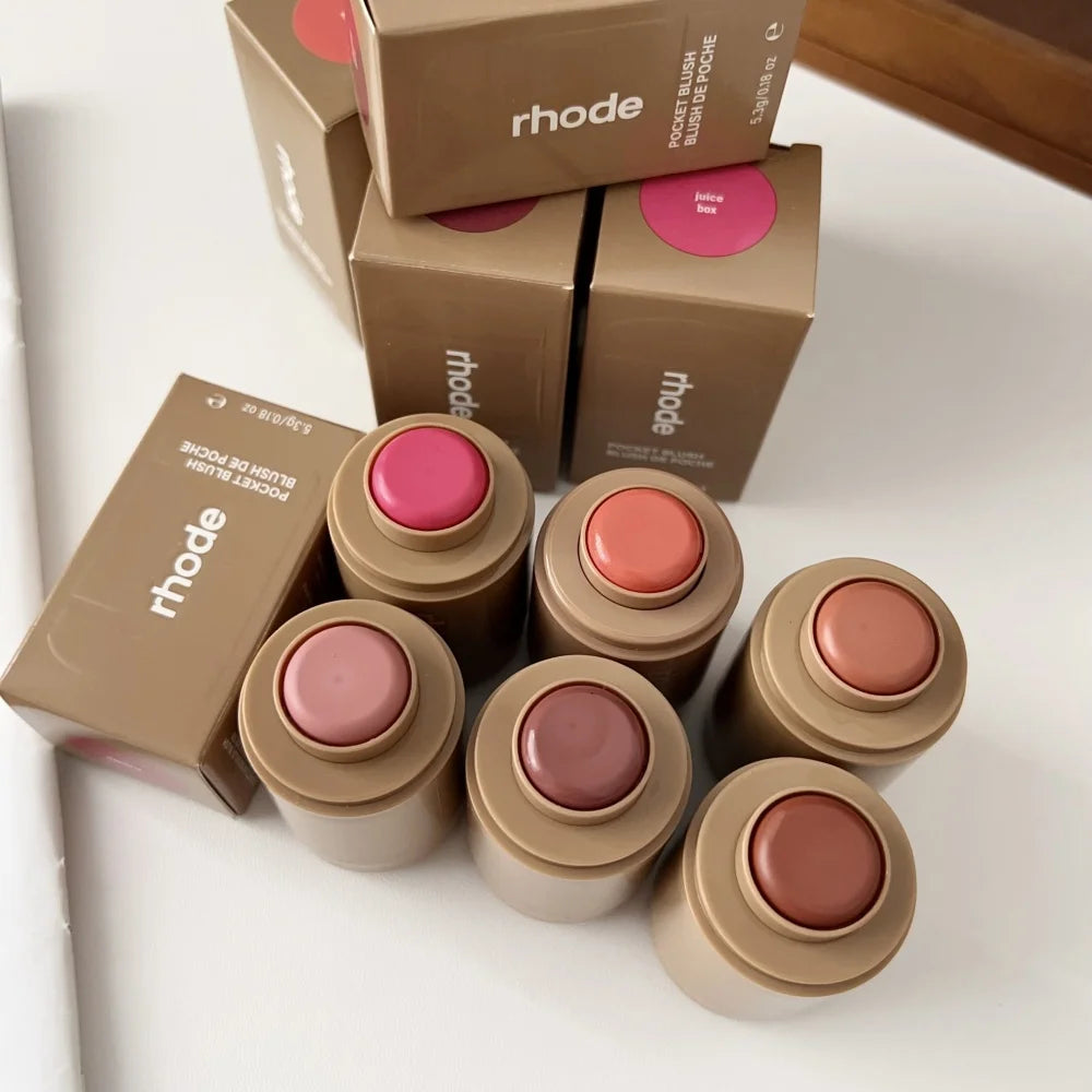 Rhode New Lip Stick Lip GlossesPocket Blush Lip Cheek Hydrating Glazing Mist Natural Rouge Powder Blush Cream Cheek Makeup Bag