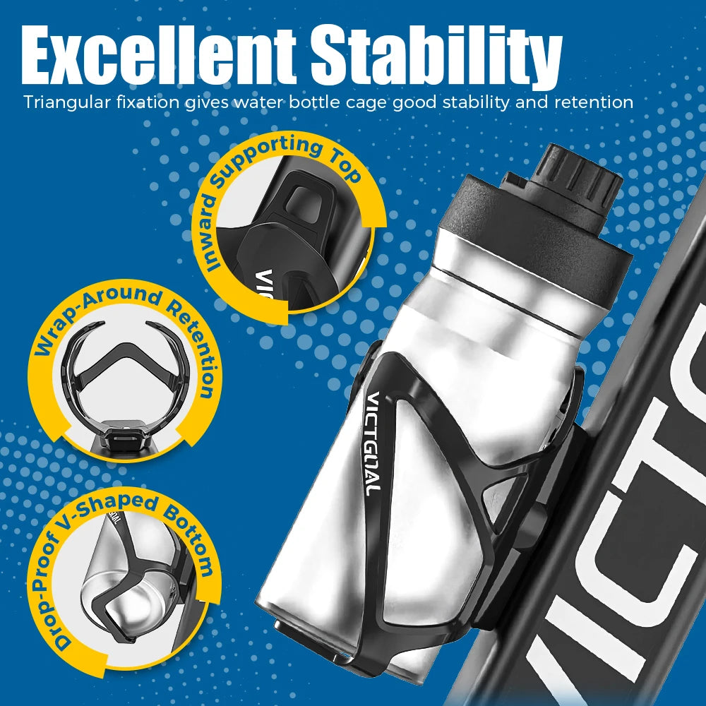 VICTGOAL Cycling Water Bottle Cage with AirTag Hider Lightweight Bottle Bracket MTB Road Bicycle Bottle Stand Holder Accessories