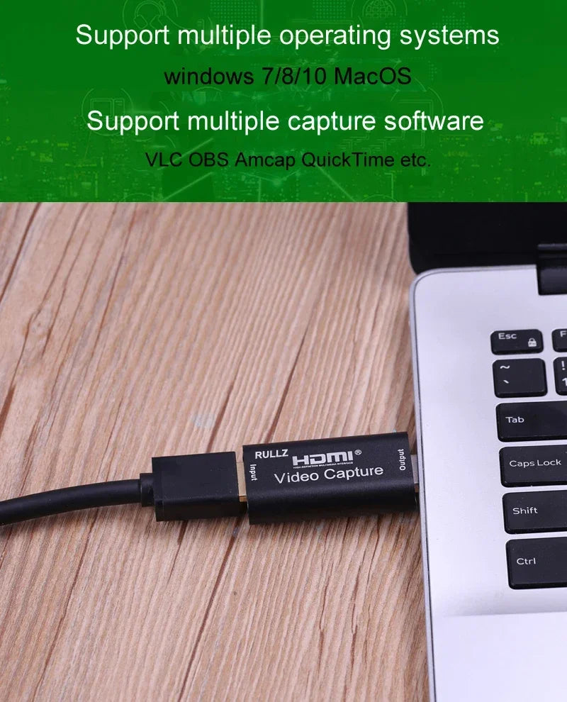 HDMI-compatible to USB Video Capture Card 1080P USB 2.0 Game Grabber Box For PS4 DVD Camera PC Recording Live Streaming
