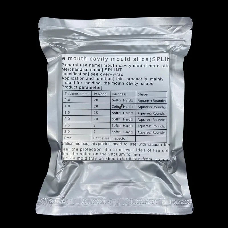 Dental Lab Splint Retainer Slice Vacuum Forming Sheet Hard Soft 0.5-3.0mm Film Thermoforming Denture Model Orthodontic Retainer