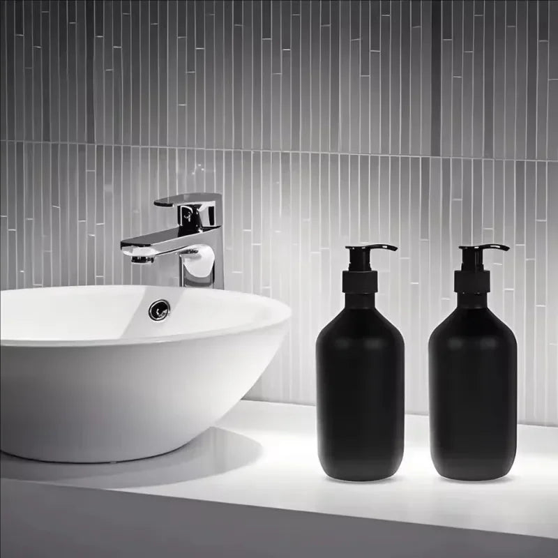 300/500ML Matte Black Liquid Soap Dispenser Refillable Shampoo Conditioner Body Lotion Container for Bathroom Supplies Hotel