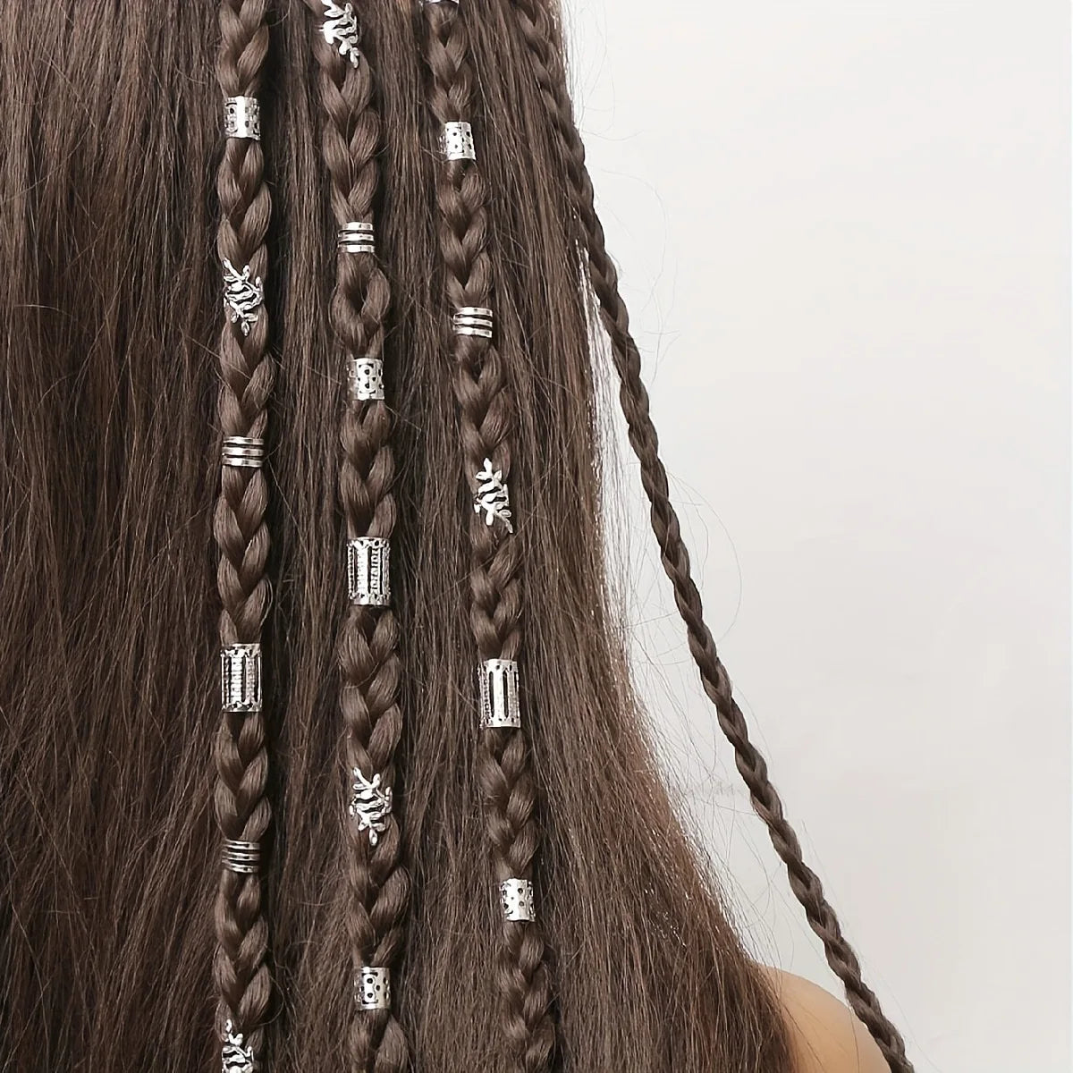 40pcs Metal Hair Rings Beads Cuffs Tubes Charms Hollow Out Dread African Hair Braids mix Hair Braider Decoration Accessories