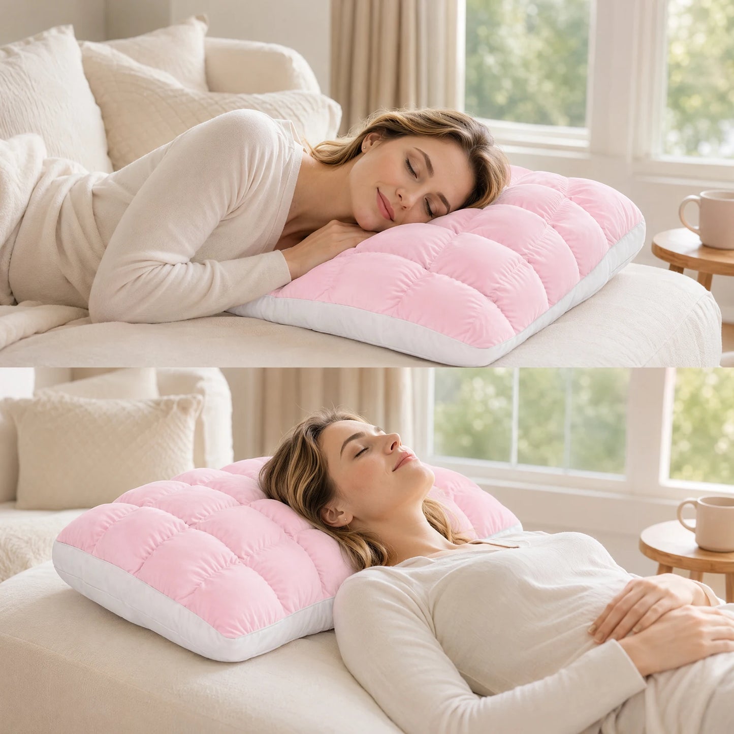 Guest Room Cloud Bread Puff Pillow Fluffy Quilted Dome Down Alternative Fill Nylon Shell Hotel Style Soft Pillow