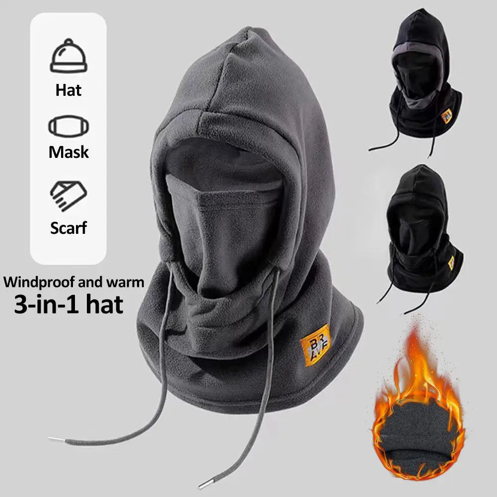 Winter Warm Hat with Mask and Neck Warmer 3-in-1 Windproof Balaclava for Men Women Masked Hat Cycling Cold Weather Protection