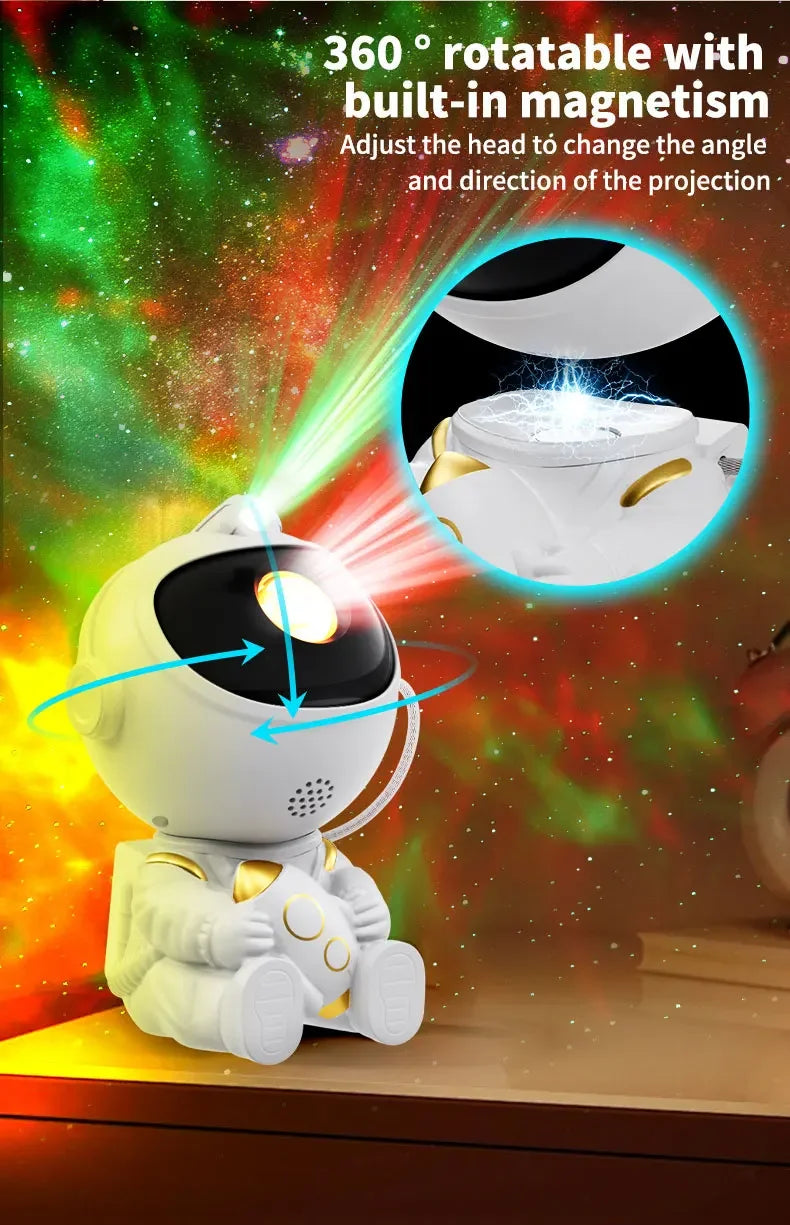 Remote Control Astronaut Galaxy Projector Night Light 360° Rotatable Nebula Star Lamp for Kids Bedroom Party Ceiling Decor