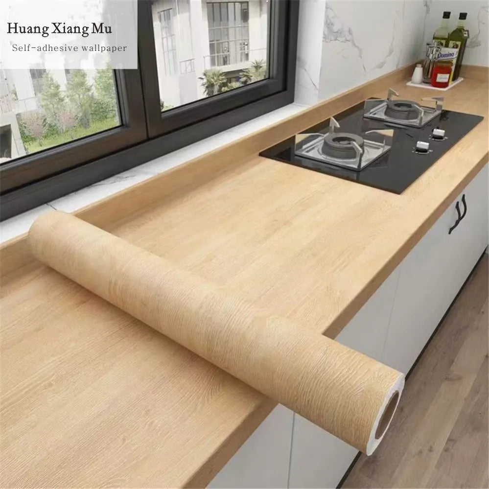Waterproof Wood Grain Vinyl Self Adhesive Contact Paper Peel and Stick Wallpaper for Cupboard Table Furniture Home Decoration