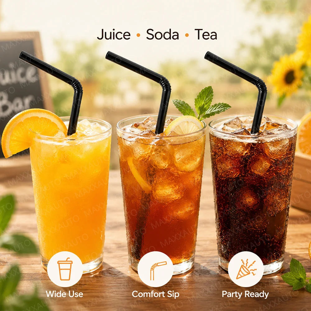 100-1000PCS Drinking Straw Biodegradable Reusable for Smoothies Birthday Wedding Party Kitchen Multicolor Straws Dropshipper
