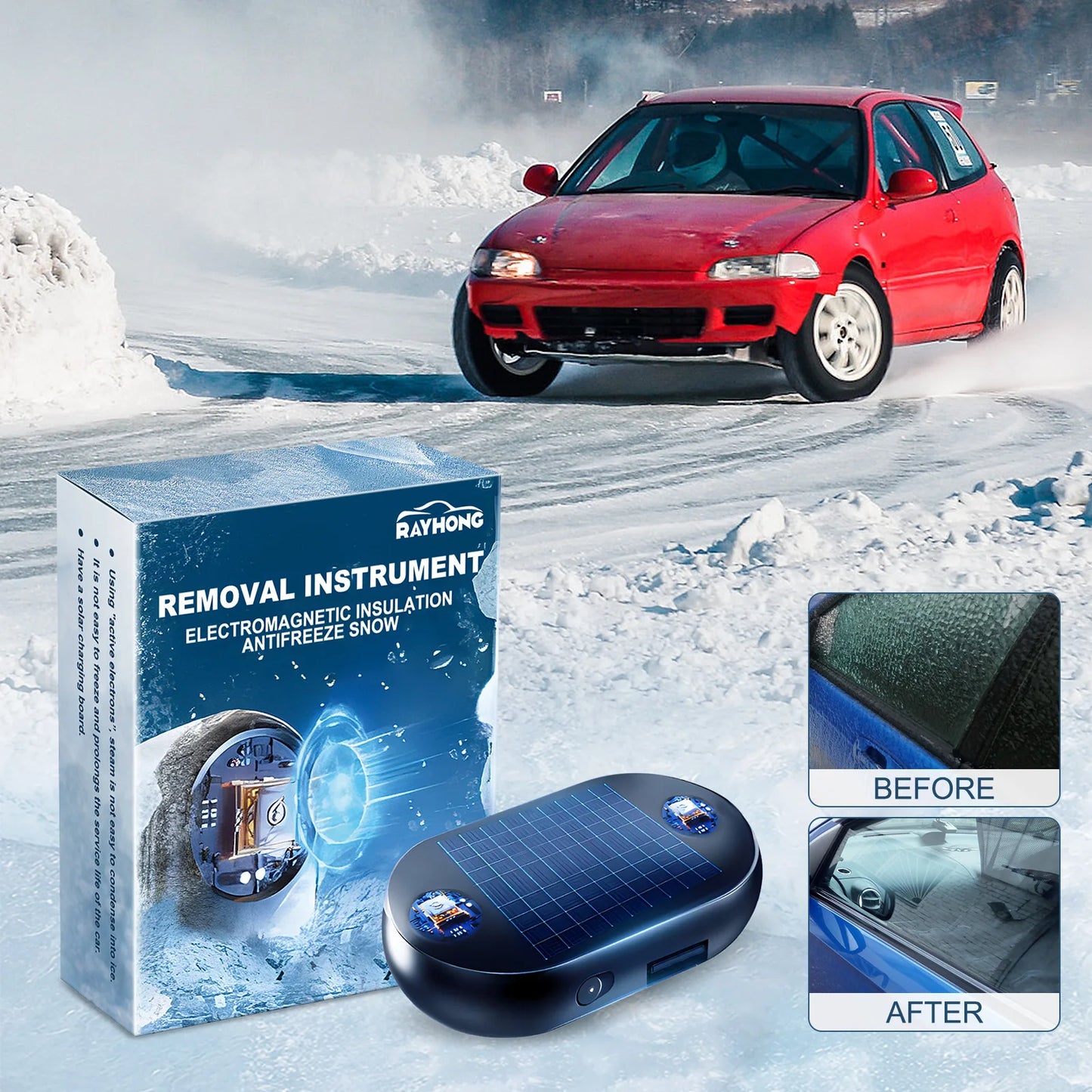 Car Window Glass Anti Freeze Device Winter Essentials Cars Windshield Electromagnetic Interference Snow Removal Auto Accessories