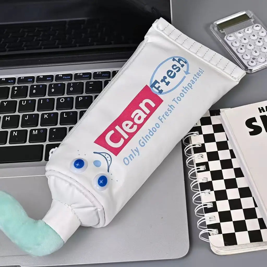 Toothpaste Tube Pencil Case Cute Foldable Stationery Organizer Desk Storage Pen Holder For School Office Supplies
