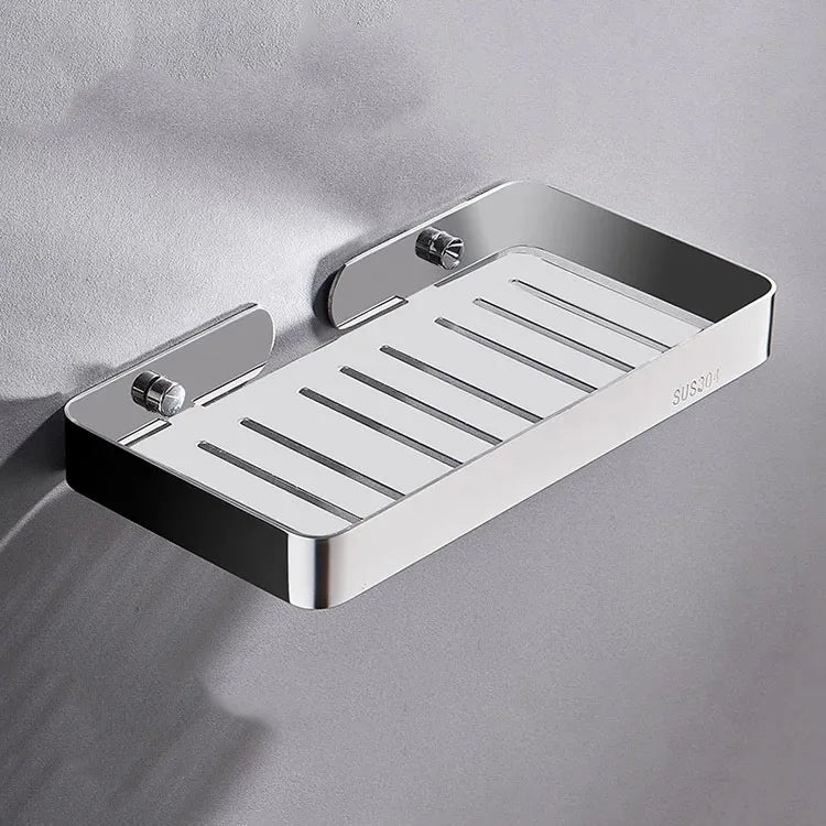304 Stainless Steel Bathroom Shelf Wall Mounted Soap Sponge Organizer Box Holder Shower Gel Shampoo Storage Rack Accessories